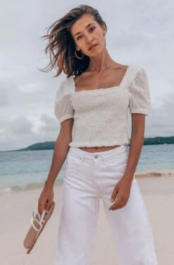 Hudson Puff Sleeve Smocked Top -Chic Ladies Wear Shop A58A6491