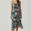 Gaia Floral Midi Dress -Chic Ladies Wear Shop ACDR100133D GREENREDFLORAL 2