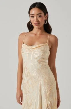 Gaia Burnout Floral Midi Dress -Chic Ladies Wear Shop ACDR100133F CREAMFLORALBURNOUT 3