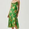 Gaia Floral Burnout Midi Dress -Chic Ladies Wear Shop ACDR100133F GREENPINKFLORAL 1