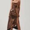 Gaia Metallic Midi Dress -Chic Ladies Wear Shop ACDR100133K BRONZE 1