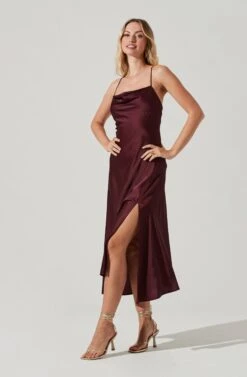 Gaia Midi Dress -Chic Ladies Wear Shop ACDR100133S DEEPWINE 1 2