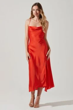 Gaia Midi Dress -Chic Ladies Wear Shop ACDR100133S TANGERINE 0616