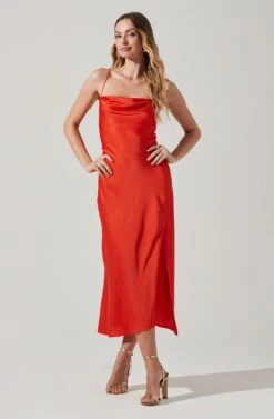 Gaia Midi Dress -Chic Ladies Wear Shop ACDR100133S TANGERINE 0620