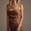 Cowl Strappy Dress -Chic Ladies Wear Shop ACDR100133 CARAMEL DOT 4