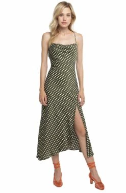Cowl Strappy Dress -Chic Ladies Wear Shop ACDR100133 GREEN DOT 01