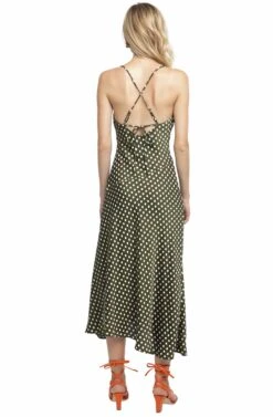 Cowl Strappy Dress -Chic Ladies Wear Shop ACDR100133 GREEN DOT 03