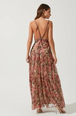 Eartha Floral Maxi Dress 15 Eartha Floral Maxi Dress -Chic Ladies Wear Shop ACDR100834B TAUPE PINKFLORAL 4