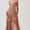 Tropics Plunge Neck Pleated Open Back Maxi Dress -Chic Ladies Wear Shop ACDR101168 PEACHFUCHSIAFLORAL 0694 4cd7df79 c6b7 4d99 b5b4 390a2e49a6b8