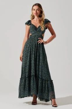 Primrose Floral Strappy Back Maxi Dress -Chic Ladies Wear Shop ACDR101176 BLACKBLUEDITSY 1