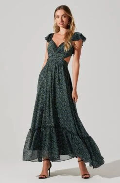 Primrose Floral Strappy Back Maxi Dress -Chic Ladies Wear Shop ACDR101176 BLACKBLUEDITSY 2