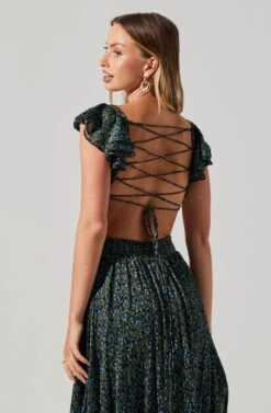 Primrose Floral Strappy Back Maxi Dress -Chic Ladies Wear Shop ACDR101176 BLACKBLUEDITSY 6