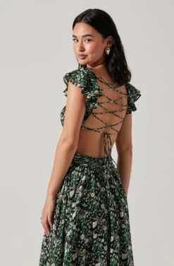 Primrose Floral Strappy Back Maxi Dress -Chic Ladies Wear Shop ACDR101176 BLACKPURPLEFLORAL 6