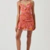 Meg Floral Ruched Mini Dress -Chic Ladies Wear Shop ACDR101237 PINKMULTIFLORAL 0758
