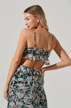 Palace Floral Cutout Ruffle Maxi Dress -Chic Ladies Wear Shop ACDR101252 BLACKMULTIFLORAL 04321