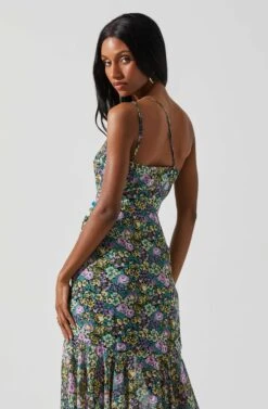 Malvina One Shoulder Floral Midi Dress -Chic Ladies Wear Shop ACDR101528 PURPLEYELLOWMULTI 6