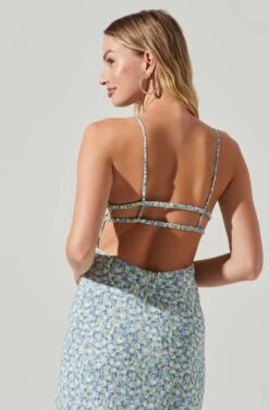 Maritza Floral Smocked Midi Dress -Chic Ladies Wear Shop ACDR101529 BLUEMULTI 4