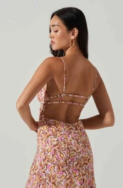 Maritza Floral Smocked Midi Dress -Chic Ladies Wear Shop ACDR101529 COPPERLILACMULTI 6