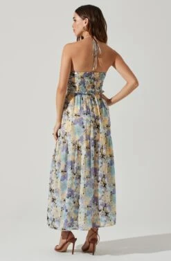 Rozina Floral Cutout Maxi Dress -Chic Ladies Wear Shop ACDR101542 BLUEGREENFLORAL 4