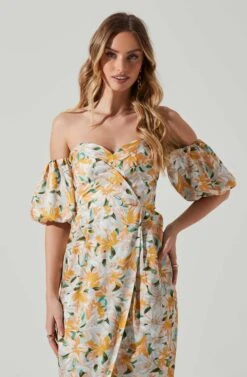 Chic Ladies Wear Shop -Chic Ladies Wear Shop ACDR101549 BLUEAPRICOTFLORAL 3