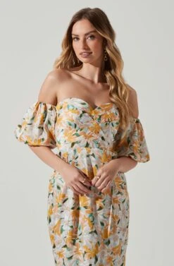 Zurina Floral Off Shoulder Midi Dress 17 Zurina Floral Off Shoulder Midi Dress -Chic Ladies Wear Shop ACDR101549 BLUEAPRICOTFLORAL 4 e01d9fd5 9bdd 4702 8eb7 3038e1df54d3