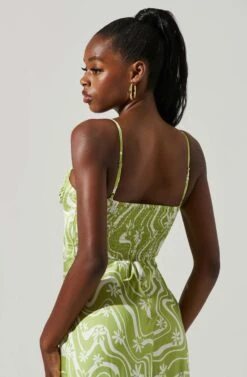 Mabel Retro Floral Bustier Midi Dress 10 Mabel Retro Floral Bustier Midi Dress -Chic Ladies Wear Shop ACDR101568 CELERYFLORAL 4