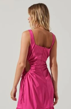 Bridget Side Cutout Tiered Midi Dress -Chic Ladies Wear Shop ACDR101571 FUCHSIA 4