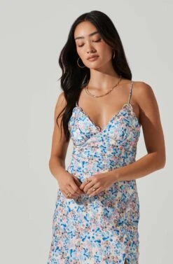 Florentina Floral Midi Dress -Chic Ladies Wear Shop ACDR101584 BLUEPINKFLORAL 3