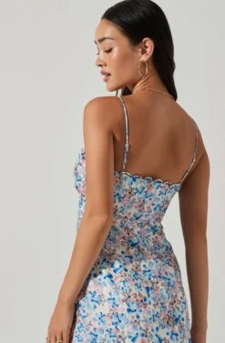 Florentina Floral Midi Dress -Chic Ladies Wear Shop ACDR101584 BLUEPINKFLORAL 4