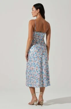 Florentina Floral Midi Dress -Chic Ladies Wear Shop ACDR101584 BLUEPINKFLORAL 5