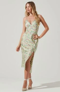 Florentina Floral Midi Dress -Chic Ladies Wear Shop ACDR101584 LIMEPINKFLORAL 1