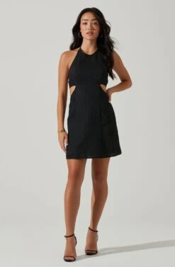 Laylin Halter Cutout Mini Dress -Chic Ladies Wear Shop ACDR101590S BLACK 1