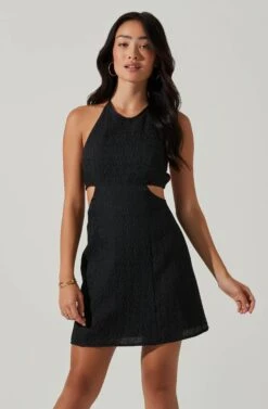 Laylin Halter Cutout Mini Dress -Chic Ladies Wear Shop ACDR101590S BLACK 3