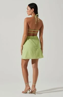 Laylin Halter Cutout Mini Dress -Chic Ladies Wear Shop ACDR101590S LIGHTGREEN 4