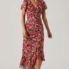 Vilma Floral Ruched Midi Dress