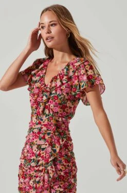 Chic Ladies Wear Shop -Chic Ladies Wear Shop ACDR101621 REDMULTIFLORAL 2