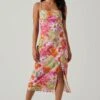 Gabriella Floral Strappy Back Midi Dress 2 Gabriella Floral Strappy Back Midi Dress -Chic Ladies Wear Shop ACDR101629L ORANGEPURPLEMULTI 1