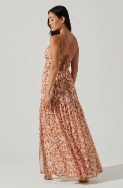 Ryliana Floral Tiered Maxi Dress -Chic Ladies Wear Shop ACDR101640 RUSTLILACFLORAL 4