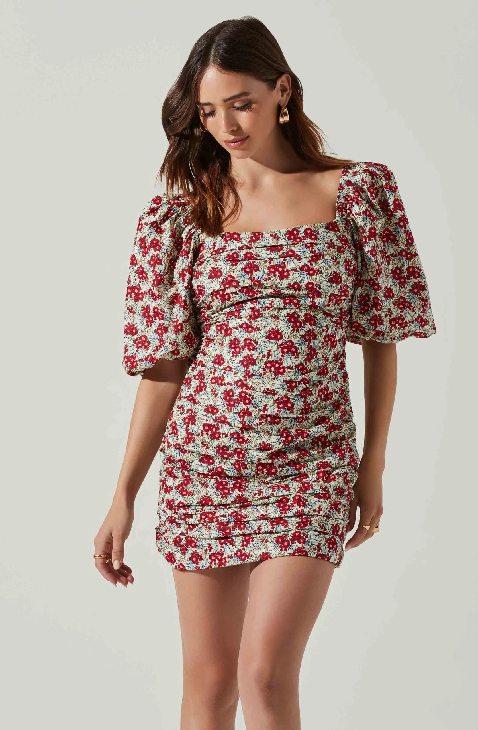 Verina Puff Sleeve Floral Mini Dress 4 Verina Puff Sleeve Floral Mini Dress - Image 2