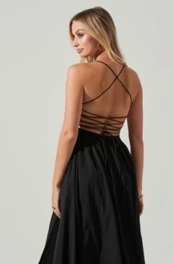 Stasia Smocked Midi Dress -Chic Ladies Wear Shop ACDR101720 BLACK 4