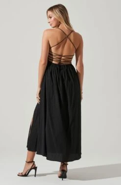 Stasia Smocked Midi Dress -Chic Ladies Wear Shop ACDR101720 BLACK 5