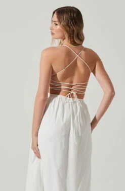 Stasia Smocked Midi Dress -Chic Ladies Wear Shop ACDR101720 WHITE 5