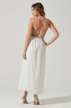 Stasia Smocked Midi Dress -Chic Ladies Wear Shop ACDR101720 WHITE 6