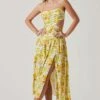 Kalina Floral Pleated Bust Midi Dress -Chic Ladies Wear Shop ACDR101728 YELLOWFLORAL 2