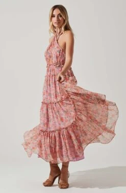 Jaidee Floral Tiered Maxi Dress -Chic Ladies Wear Shop ACDR101739 PINKFLORAL 2