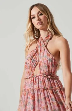 Jaidee Floral Tiered Maxi Dress -Chic Ladies Wear Shop ACDR101739 PINKFLORAL 4