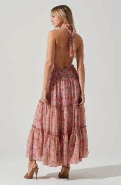 Jaidee Floral Tiered Maxi Dress -Chic Ladies Wear Shop ACDR101739 PINKFLORAL 6