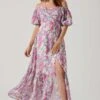 Valora Off Shoulder Floral Maxi Dress -Chic Ladies Wear Shop ACDR101757 PINKFLORAL 1