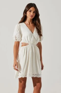 Haylen Cutout Mini Dress -Chic Ladies Wear Shop ACDR101761 WHITE 3