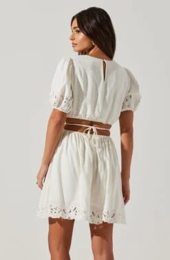 Haylen Cutout Mini Dress -Chic Ladies Wear Shop ACDR101761 WHITE 4